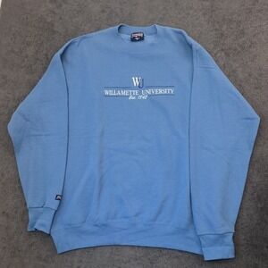 vintage 90s willamette university crewneck sweatshirt size XL light blue USA WU